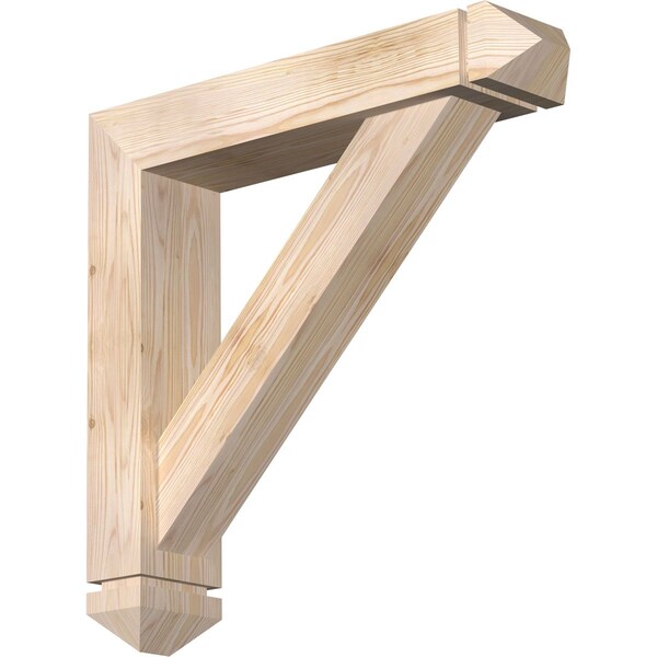 Ekena Millwork Traditional Arts and Crafts Smooth Bracket w/ Offset Brace, Douglas Fir, 5 1/2"W x 26"D x 26"H BKT0604X26X26TRA03SDF - main